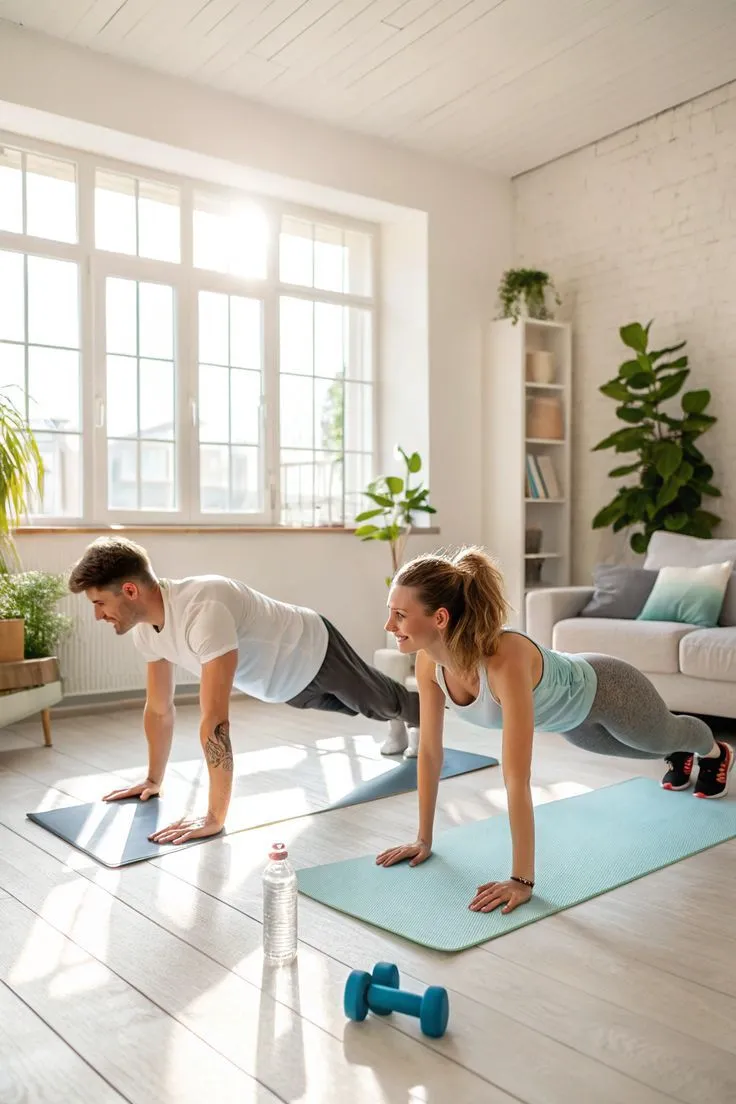 Structured workout equipment layout on gym floor